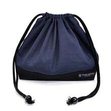 Gokigen lunch drawstring medium size with gusset lunch bag deep navy ~ Ox-black Japanese-made N3467700 - como en la foto - Ver 1