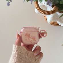 极简半透明粉色星星、蝴蝶结、天使、小马耳机保护套,兼容 Pro 3、新款Pro 2、可爱Apple 4,极简3代个性化耳机保护套,适合女孩使用。 - 粉色 - 查看 12