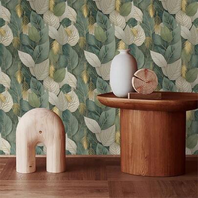 Giấy dán tường họa tiết khảm hiện đại màu xanh lá cây, vàng và vàng kim, kiểu vintage, thích hợp cho phòng ngủ, phòng tắm, nhà bếp, tủ bếp, phù hợp cho người thuê nhà.