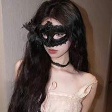 Holiday Masquerade Princess Mask Female Adult Party Half Face Mask White Feather Half Face Blindfold Props - 查看 7