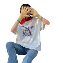 ¡Las camisetas más vendidas de 2026!Camisetas de manga corta estampadas para mujer, ideales para transmisiones en vivo, con un diseño inspirado en , adecuadas para figuras pequeñas, camisetas versátiles de cuello redondo,  al por mayor para comercio exterior. - Conejo beige - Ver 5