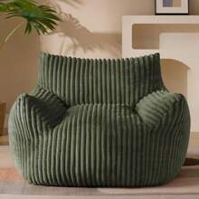 Giant Plush Bean Bag Chair for Adults with Armrests - Oversized Comfy Green Beanbag Lounge Lazy Floor Sofa Accent Chair for Living Room Bedroom and Dorm Cozy Fluffy Single Cloud Mini Couch - Verde - Ver 8