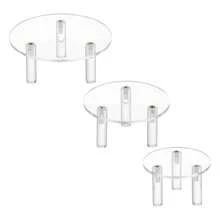 4.7/3.9/3.1 Inch 3-Leg Acrylic Round Display Stand, Transparent Mini Figurine Display Pedestal Suitable For Jewelry, Models, Toys, Desserts, Cosmetics Or Collections - Transparent - View 3