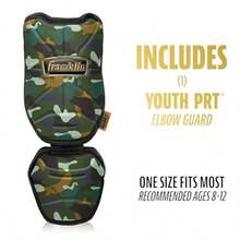 Franklin Sports Baseball Elbow Guard - PRT Series Youth Baseball + Softball Elbow Shield for Batting - Protective Elbow + Forearm Pad - Right + Left Hand Hitters - Camo/Gold - One Size - Youth - como en la foto - Ver 2
