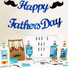 Pancarta del Día del Padre - 2 paquetes de decoración colgante con brillo y diseño único de corbata y cerveza, suministros para la fiesta del Día del Padre, el mejor regalo para papá, decoración interior y exterior - Ver 7