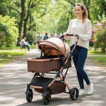 Carreola Para Bebés Con Portabebe, Carriola Para Bebé Bastón - Caqui - Ver 10