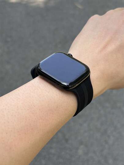 极简条纹运动裤硅胶表带，兼容 Ultra2/Ultra/11/10/9/8/7/6/5/4/3/2/1/SE 系列腕带