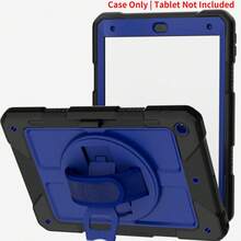 1 Pc, Compatible With IPad 7/8/9 10.2 (2019/2021) With Rotating Stand Case, 5/6 9.7 (2017/2018), 10 / 11 (A16) 10.9 / 11 (2022/2025), A9 Plus 11 X210/X216/X218 Tablet Case - Black + Dark Blue - Blue - View 7