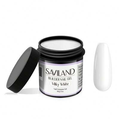  SAVILAND LED UV Builder Gel, 3.5 Oz White Hard Gel For Nail Extension, Strengthening And Thickening, Soak-Off, No Wipe, Professional Salon Quality, Suitable For 3D Nail Sculpture, Home DIY Manicure Kit, Gift For Beginner Women
