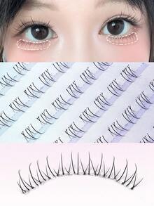 36pcs Glue-Free Transparent Eyelash Extension Kit Suitable For Beginners, Includes Tweezers, Natural Wispy Individual Cluster Lashes, Air Wispy Segmented Natural Lashes, Cartoon Bottom Lashes, Makeup Tools, False Eyelashes, Lash Clusters, Individual False Lashes - Black - View 10