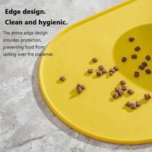 1个硅胶宠物喂食垫 - 猫狗通用 - 防水、防漏、防滑喂食垫 - 狗碗垫 - 椭圆形垫，适合幼犬 - 米色 - 查看 6