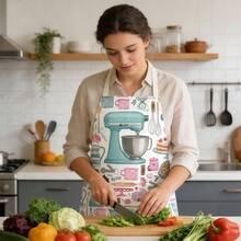Funny Baking Apron For Women, Kitchen Cooking Aprons For Women, Apron Home Kitchen Cooking Baking Gardening For Women Men With Cake Cooking Cookie Pastry Chef, Polyester Fabric Flat-Printed Apron For BBQ Chef Crafting & Painting - 彩色 - 查看 6