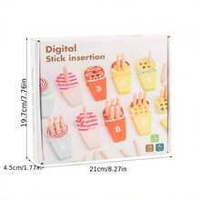 Palitos de Sorvete de Madeira com Números, Brinquedos de Correspondência de Números, Presentes de Natal/Halloween/Aniversário para Meninos e Meninas - Multicolorido - Visão 3