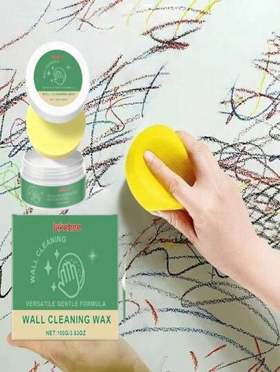 jakehoe Wall Stain Remover Cleaning Paste, Household Wall Dirt & Graffiti Cleaner, Forms A Protective Layer To Reduce Stain Reattachment, Quickly Removes Pencil, Crayon Marks On Walls