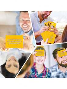 50pcs Creative Bright Yellow Table Game Cards, Atmosphere Booster For Adult Gatherings And Team Building - Multicolor - View 1