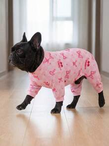 Dog Summer Shedding Hair Control Pajamas - Breathable High Stretch Full Coverage Pet Rompers, Summer Anti Licking & Bug Protective Jumpsuit For Medium Large Dogs, All Over Printing Dog Clothes - Cute Bow And Cherry Pattern - Multicolor - View 3