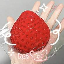 1个大号草莓挤压玩具 - 由柔软可爱的硅胶材料制成，易于清洁，适合青少年和成人，可以缓解压力和焦虑，适用于DIY、家居装饰、圣诞礼物、派对礼物、万圣节礼物。 - 彩色 - 查看 2