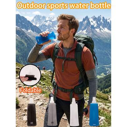 1 bình nước mềm gấp gọn 4 màu, dung tích 150/250/500ml, thích hợp cho các hoạt động thể thao ngoài trời, chạy marathon, chạy địa hình, đạp xe, leo núi.