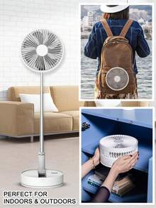 Pink Portable Rechargeable Fan With Remote - 4 Speeds, Ultra Quiet, 3600mAh USB-C Battery, Summer Must-Have & Perfect Gift For Valentine's Day, Mother's Day, Father's Day, Birthday | Great For Office, Camping, Travel, Dorm, Outdoors - 彩色 - 查看 3