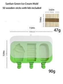 Khuôn làm kem que silicon 3 trong 1 họa tiết kẻ caro | Khuôn làm kem tự chế | Kèm 50 que gỗ | Họa tiết waffle 3D | Thích hợp cho dã ngoại/tiệc tùng | Chất liệu silicon - Nhiều màu - Xem 14