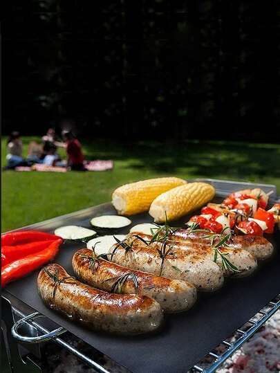 4/3/1pcs Reusable Non-Stick Barbecue Mat, Outdoor Picnic Grill Mat, Non-Stick Heat Resistant BBQ Pad For Oven, Toaster, Grill - Durable Kitchen Essential, Great For Outdoor Grilling And Cooking