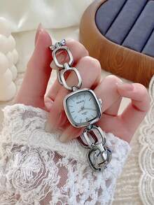 1pc New Elegant Casual Vintage Gold-Tone Women Watch, European And Middle Eastern Style - Silver - View 8