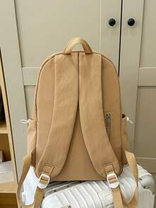 Minimalist Casual Backpack, Large Capacity Multi-Pocket Student Backpack For Middle & High School - Multicolor - View 4