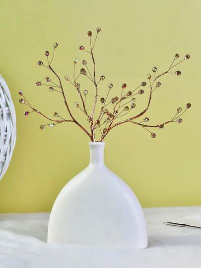 1 pieza Elegante rama de flor artificial de cristal de imitación color champán, regalo floral duradero y realista, adecuado para decoración de boda, hogar y escritorio en días festivos