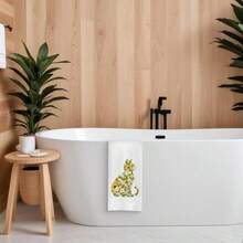 1pc Floral Cat Design Kitchen Towel, 100% Super Soft Microfiber Knit Fabric, Modern Rectangular Shape, Machine Washable, Cartoon Theme Dish Drying Cloth, Great Housewarming/Mother's Day/Friend Gift - 1 Piece 40*60CM - View 6