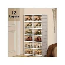 3/6/9/12-Layer Foldable Shoe Storage Box - Easy to Set Up, Space-Efficient - Sturdy White Container, Integrated Design, Dust-Resistant, Easy to Assemble, Perfect for Organizing Your Home, Bedroom, Or Entryway. - Übersicht 5