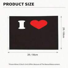 Customized "I Love" Theme Flag, Durable Fade-Resistant Polyester Material, With Holes For Easy Hanging, Suitable For Yard, Porch And Indoor Decor, Valentine's Day Gift, Best Gift For Boyfriend, Girlfriend And Couples - Multicolor - View 5