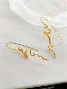 1 Pair Women's Abstract Design Retro Ear Cuff, Fashion Cool Elegant Exquisite Dangle Jewelry Accessory - 金子 - 查看 4