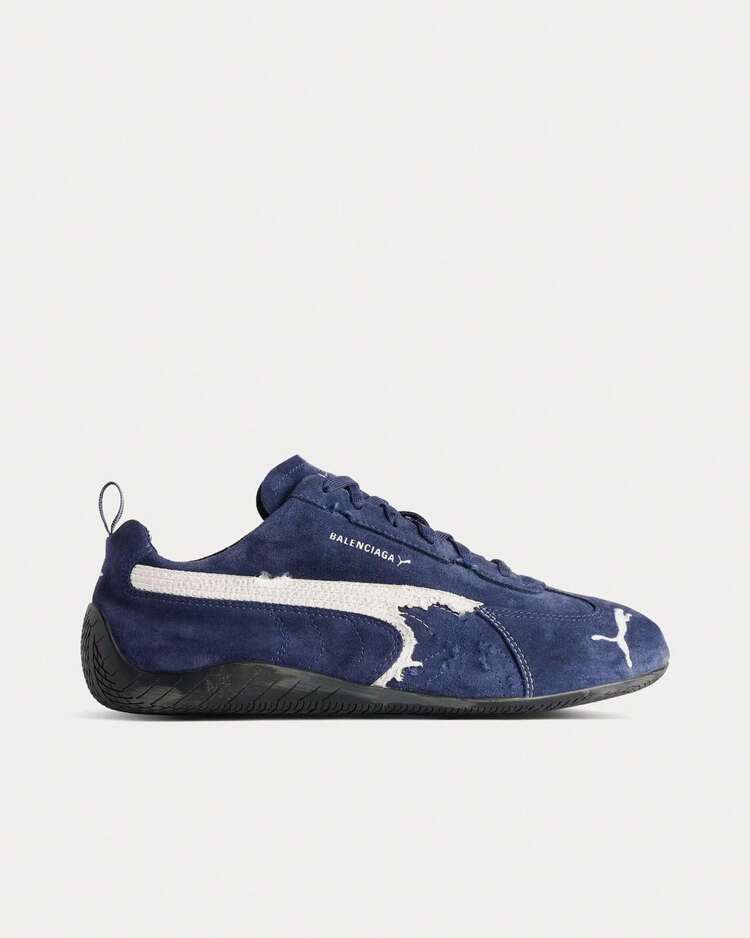 Balenciaga X Puma Speedcat Leather Sneakers | Black & White Luxury
