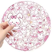 50pcs Pink Bunny Stickers, Creative Doodle Stickers, Office Supplies, Mobile Phone And Computer Stickers, High-Value, Durable, Exquisite, Cool Stickers, Fun, Classic, Colorful Cartoon Design, Gift Decoration, Phone Case Decoration Stickers, Reusable, Colorful Cartoon Design, Suitable For Water Bottles, Skateboards, Mobile Phones, Etc., Very Suitable For School Supplies, A Top Choice For Holiday Gifts. - 50pcs - View 9