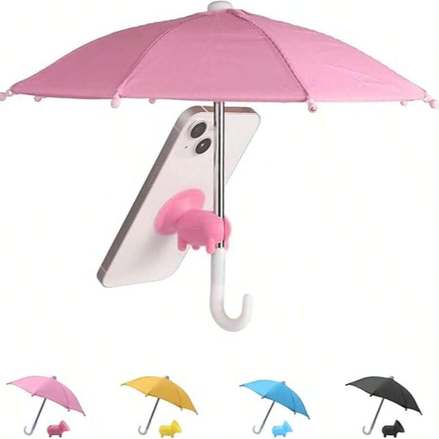Mini Phone Sunshade, Integrated Phone Holder Design, Anti-UV Anti-Glare, Outdoor Live Streaming Navigation Gadget, Colorful Macaron Shades, Compact Portable Foldable, Adhesive Stable Installation, Suitable For Most Smartphones, Essential For Summer Travel, Whether Driving Navigation, Outdoor Photography Or Live Streaming, It Can Effectively Block Sunlight And Prevent Screen Glare - Multicolor - View 1