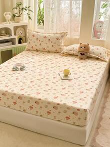 3pcs Bedding Set, Cute Koala Pattern, Soft & Comfortable Bedding, Including 1pc Fitted Sheet And 2pcs Pillowcases, No Filling, Suitable For Dorm, Bedroom, Home Use, Multiple Sizes Available - Multicolor - View 6