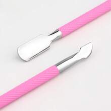 3pcs Pink Steel Cuticle Pusher, Pink Cuticle Nipper, Nail Polish Remover, Stainless Steel Cuticle Remover, Nail Care Tools For Salon Use - Pink - View 5