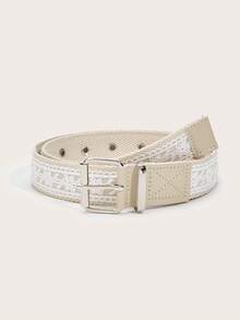 1pc Women's Minimalist White Lace Hollow Punk Style Belt, Suitable For Jeans, Skirts, Niche Accessory - A - View 6
