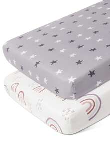 2pcs Unisex Baby Bed Sheets, Suitable For Standard Crib And Toddler Mattress, Ultra Soft Microfiber Baby Sheets Size 47x24x6 Inches - Crib Sheets - View 12