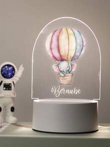 1pc Personalized Name Creative Gift, Animal Pattern Design, Suitable For Boys, Girls Or Friends. 3D Stereoscopic Light Effect LED Night Light, Warm Light, Birthday Gift, Decorative Lamp, Desk Lamp, Night Light. Suitable For Valentine's Day, Valentine's Day Decoration. Waterproof And Moisture-Proof, Fashionable And Cute, Back To School Gift - Baby Blue - View 23