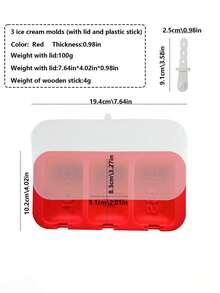 Khuôn làm kem que silicon 3 trong 1 họa tiết kẻ caro | Tự làm kem/nến sáp | Bao gồm 3 que kem tái sử dụng | Họa tiết lưới chữ 3D | Thích hợp cho dã ngoại/tiệc tùng/đồ thủ công cho trẻ em | Chất liệu silicon - Nhiều màu - Xem 8