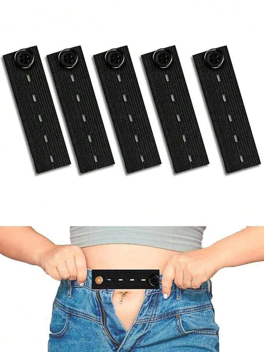 5/10个牛仔裤纽扣延长器，包含黑色孕妇裤纽扣延长器，适用于男女牛仔裤、裙子、连衣裙、裤子