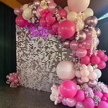 106pcs Mixed Rose Red Pink Balloon Garland Arch Set - Bright Pink, Bright Pink, And Rose Red Latex Balloons, Suitable For Princess Themed Birthdays, Showers, Weddings, Engagements, Anniversaries, Coming Of Age Ceremonies, And Women's Singles Parties, Babyshower, Mother's Day, Thanksgiving - View 4
