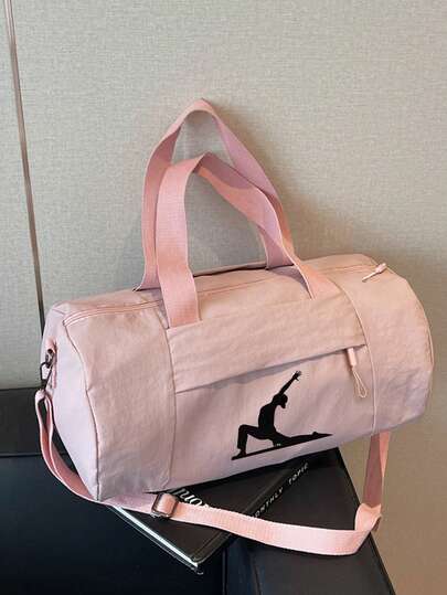 Classic Fashion Versatile Yoga Gym Bag For Women, Candy Color Cylindrical Travel Bag Handbag Large Capacity Dance Sports Bag, Minimalist Sports Fitness Bag Zipper Handbag Cylindrical Bag, Large Capacity Shoulder Crossbody Travel Bag For Women, Lightweight Minimalist Shoulder Handbag Short Trip Leisure Crossbody Bag Storage Bag