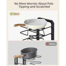 Organizador de ollas y sartenes debajo del gabinete 5 niveles ajustables organizador de ollas de alta resistencia con 16.5 pulgadas de altura soporta 55 libras sartenes de hierro - como en la foto - Ver 6