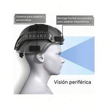 Casco protector de combate con rieles laterales y soporte NVG para caza de paintball militar táctica Airsoft - Negro - Ver 5