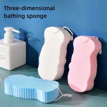 1 pieza Cepillo de baño 3D de esponja con textura de escamas de pez, esponja de baño suave y delicada para exfoliar - Estropajo corporal reutilizable para un lavado amigable con la piel, adecuado para una experiencia de ducha de calidad de spa, herramienta de baño multifuncional, accesorio de baño, exfoliación indolora - Multicolor - Ver 7