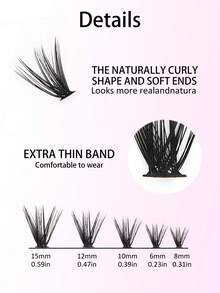 200pcs Wet Effect Faux Mink Lashes, Curled Realistic Eyelash Extensions, Cartoon Style False Lashes, Daily Use Eyelash Clusters, Single Lashes, False Eyelashes - View 2