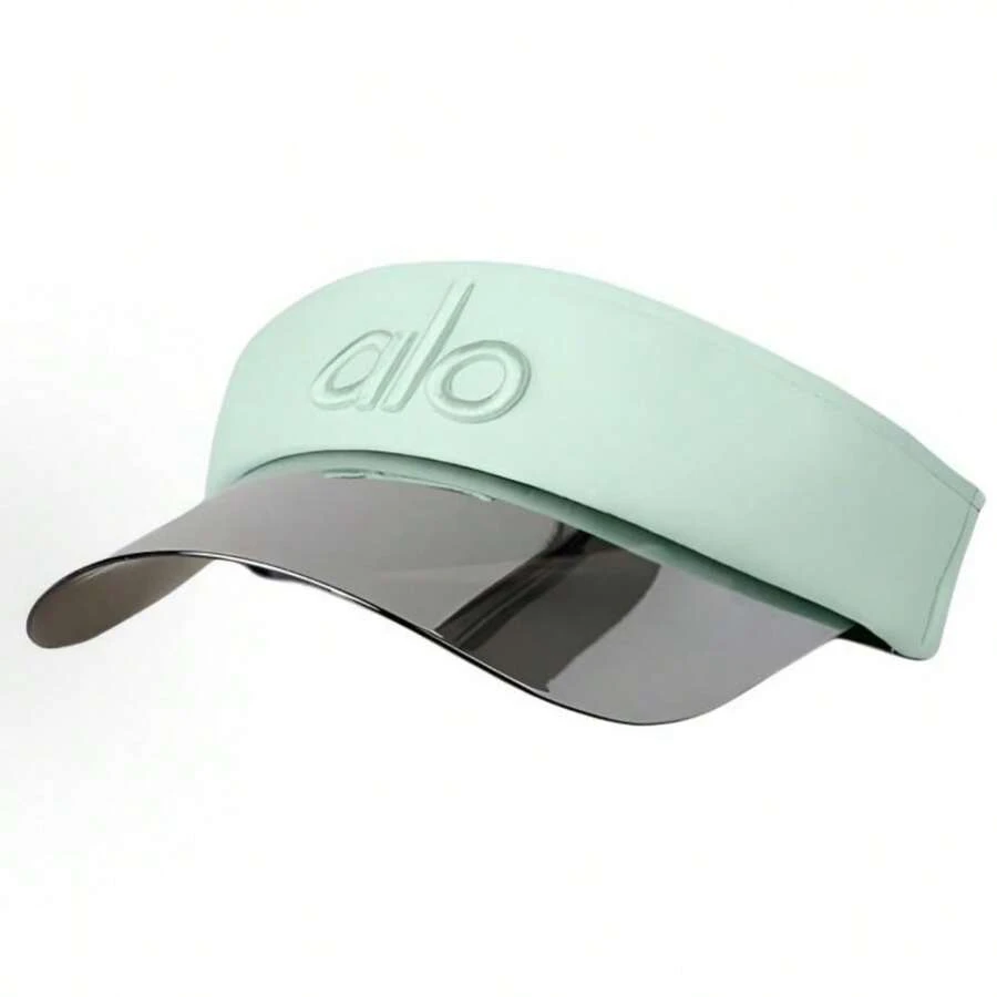 Alo Yoga Logo Sun Visor Hats For Women Wide Brim UV Protection Adjustable Large Golf Beach Cap Packable Travel Sport Visor - 薄荷綠 - 查看 1