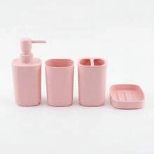 6pcs Bathroom Accessories Set, Bathroom Vanity Sets With Toilet Brush, Trash Can, Tumbler, Soap Dish, Toothbrush Holder & Soap Dispenser - Multicolor - View 22
